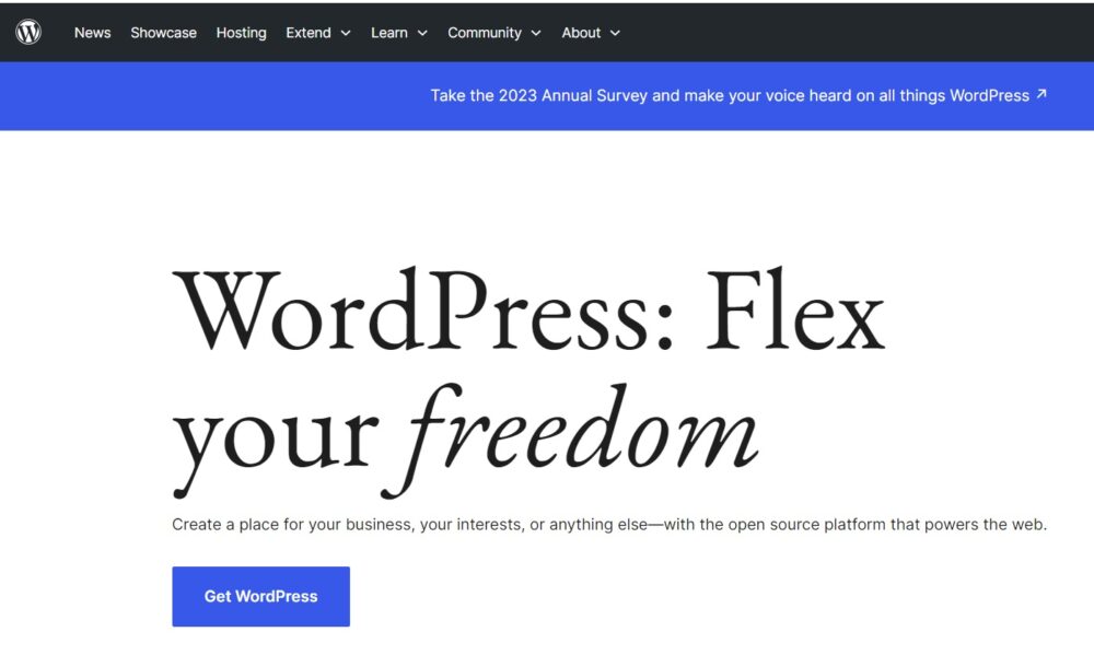 Wordpress.org トップページ